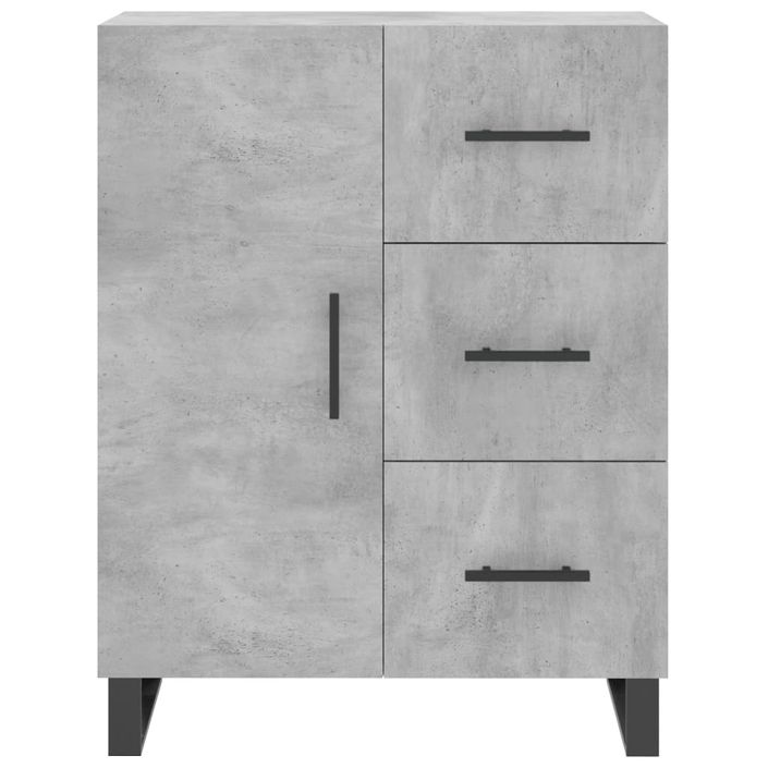 Buffet haut Gris béton 69,5x34x180 cm Bois d'ingénierie - Photo n°8