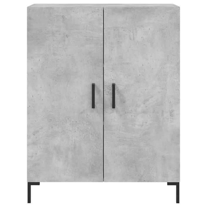 Buffet haut Gris béton 69,5x34x180 cm Bois d'ingénierie - Photo n°8