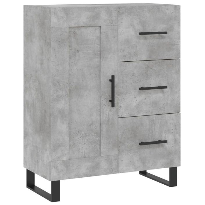 Buffet haut Gris béton 69,5x34x180 cm Bois d'ingénierie - Photo n°7