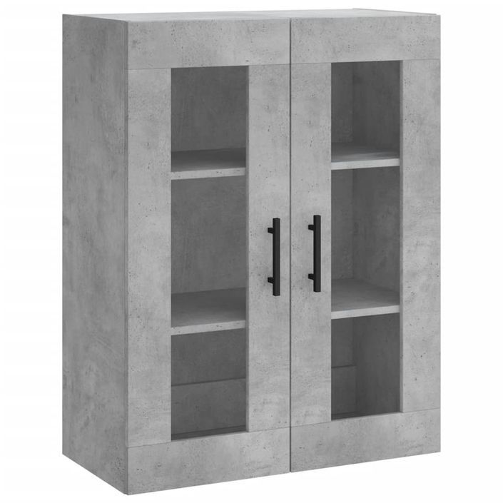 Buffet haut Gris béton 69,5x34x180 cm Bois d'ingénierie - Photo n°5