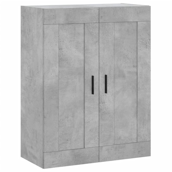 Buffet haut Gris béton 69,5x34x180 cm Bois d'ingénierie - Photo n°5