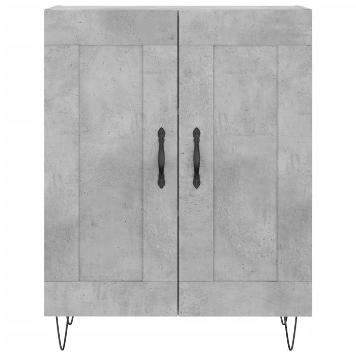 Buffet haut Gris béton 69,5x34x180 cm Bois d'ingénierie - Photo n°8