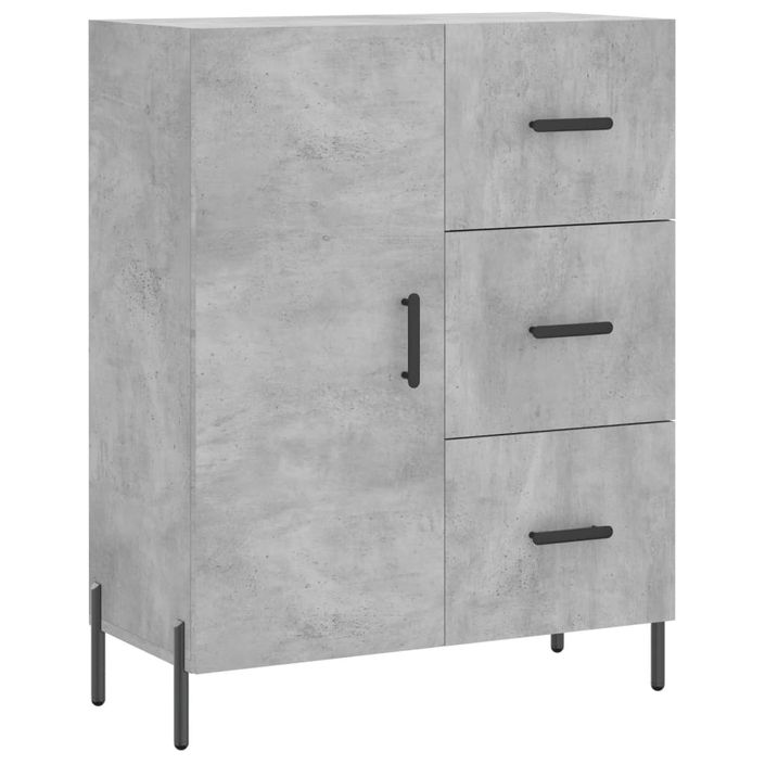 Buffet haut Gris béton 69,5x34x180 cm Bois d'ingénierie - Photo n°7