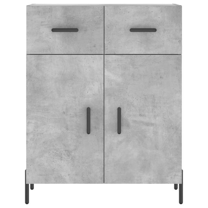 Buffet haut Gris béton 69,5x34x180 cm Bois d'ingénierie - Photo n°8