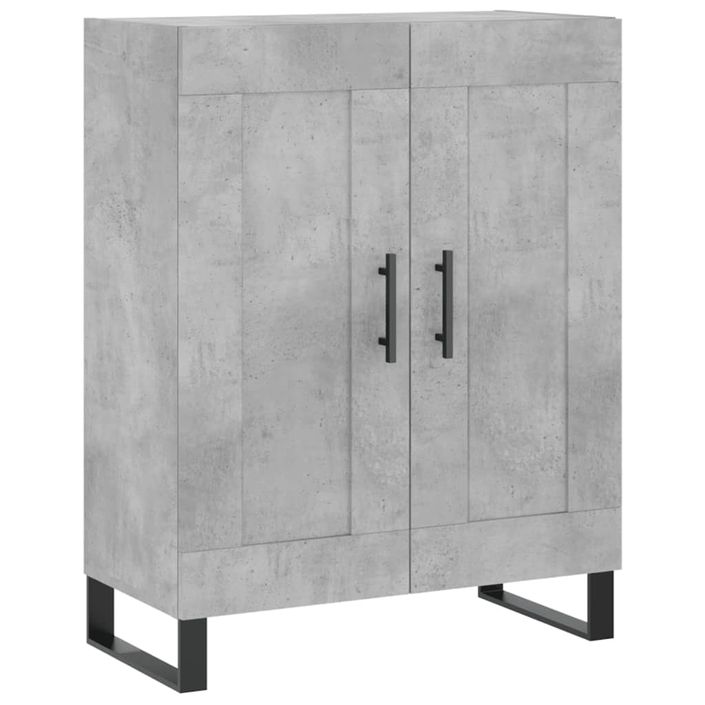 Buffet haut Gris béton 69,5x34x180 cm Bois d'ingénierie - Photo n°7