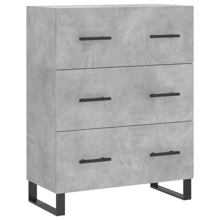 Buffet haut Gris béton 69,5x34x180 cm Bois d'ingénierie - Photo n°7