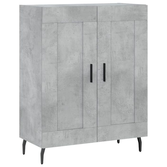 Buffet haut Gris béton 69,5x34x180 cm Bois d'ingénierie - Photo n°7