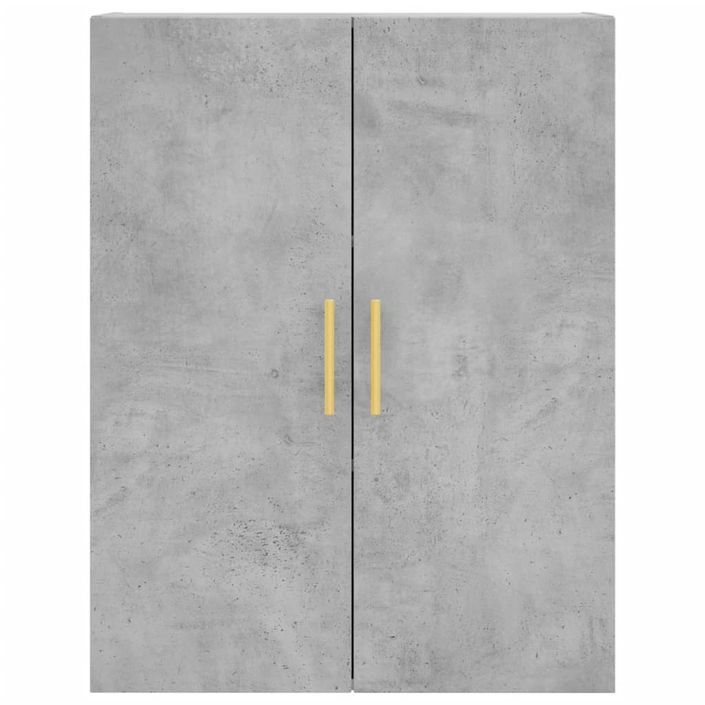 Buffet haut Gris béton 69,5x34x180 cm Bois d'ingénierie - Photo n°5