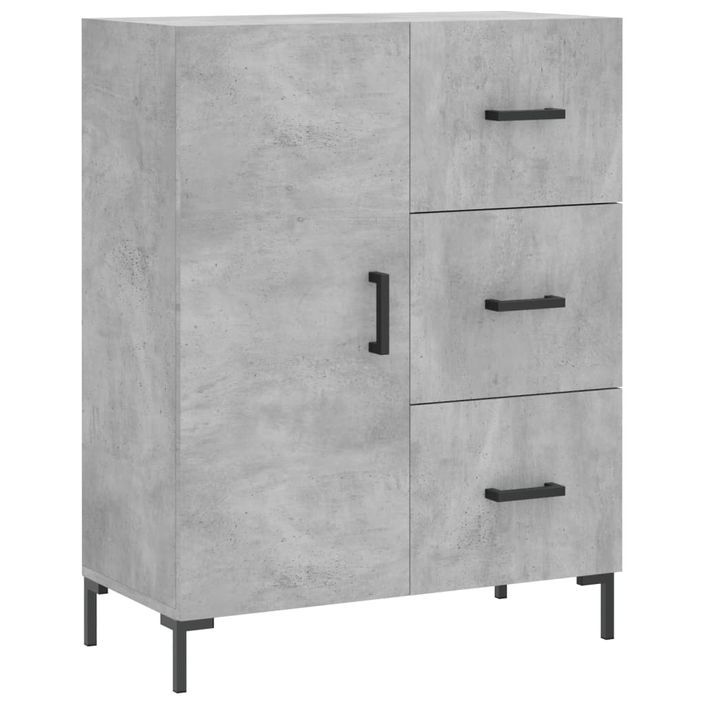 Buffet haut Gris béton 69,5x34x180 cm Bois d'ingénierie - Photo n°7