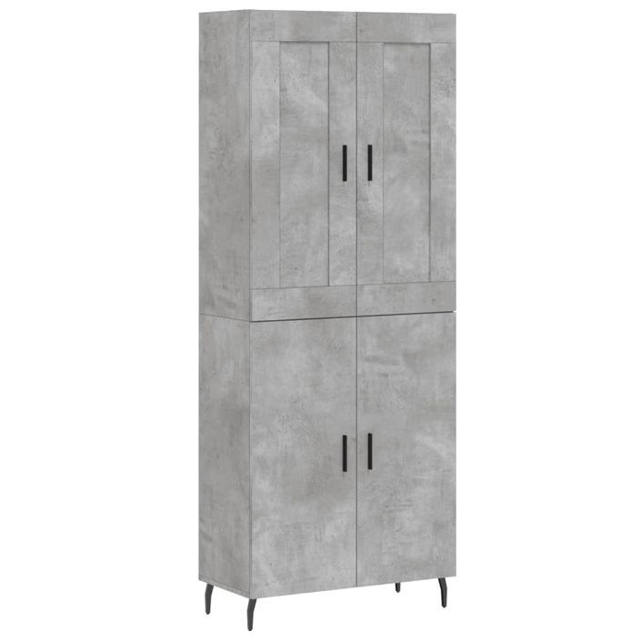 Buffet haut Gris béton 69,5x34x180 cm Bois d'ingénierie - Photo n°1