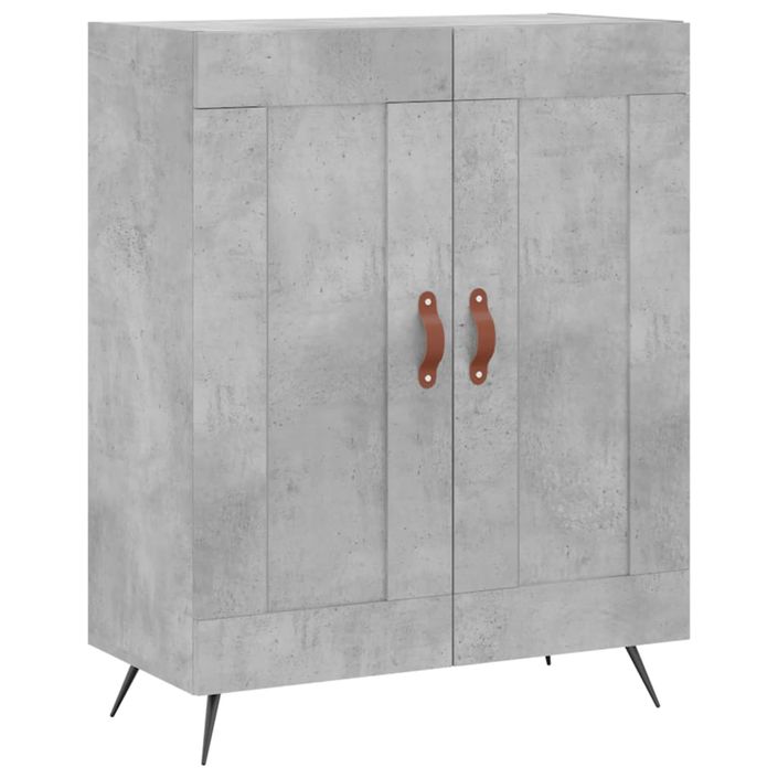 Buffet haut Gris béton 69,5x34x180 cm Bois d'ingénierie - Photo n°7