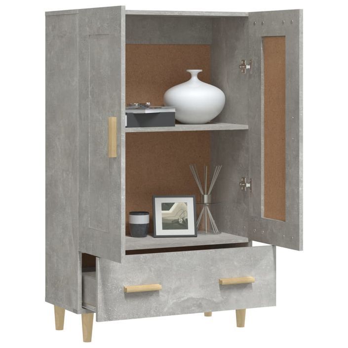 Buffet haut Gris béton 70x31x115 cm Bois d'ingénierie - Photo n°4