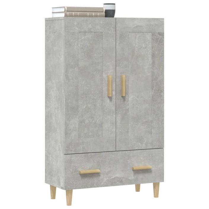 Buffet haut Gris béton 70x31x115 cm Bois d'ingénierie - Photo n°5