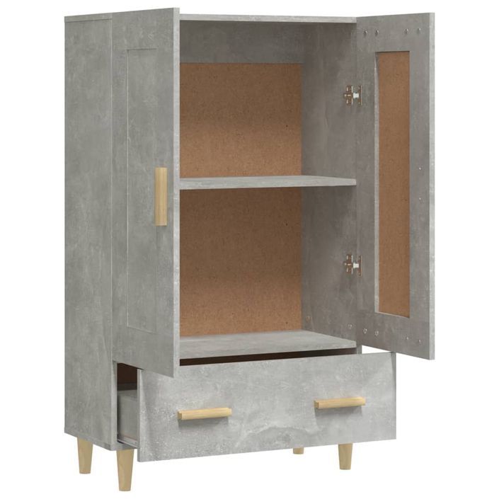 Buffet haut Gris béton 70x31x115 cm Bois d'ingénierie - Photo n°7