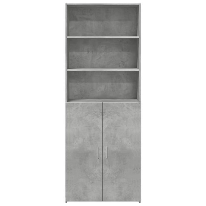 Buffet haut gris béton 70x42,5x185 cm bois d'ingénierie - Photo n°4