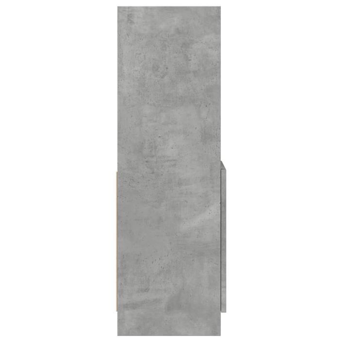 Buffet haut gris béton 92x33x100 cm bois d'ingénierie - Photo n°6