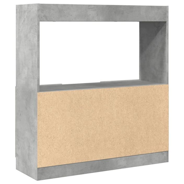 Buffet haut gris béton 92x33x100 cm bois d'ingénierie - Photo n°7