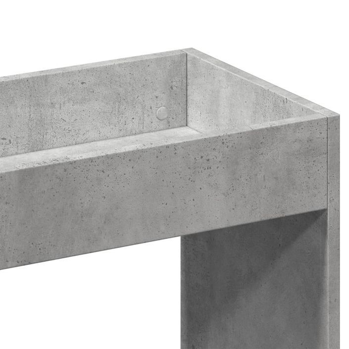 Buffet haut gris béton 92x33x100 cm bois d'ingénierie - Photo n°9