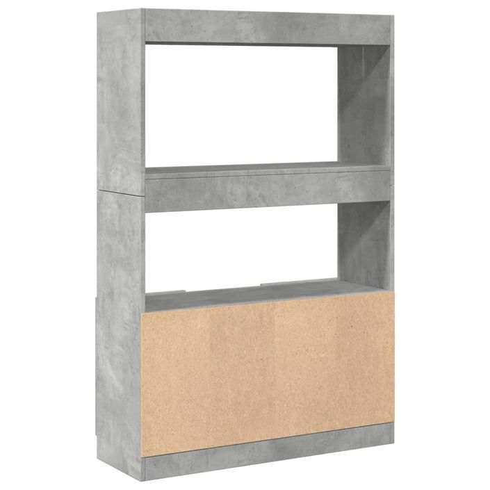 Buffet haut gris béton 92x33x140 cm bois d'ingénierie - Photo n°7