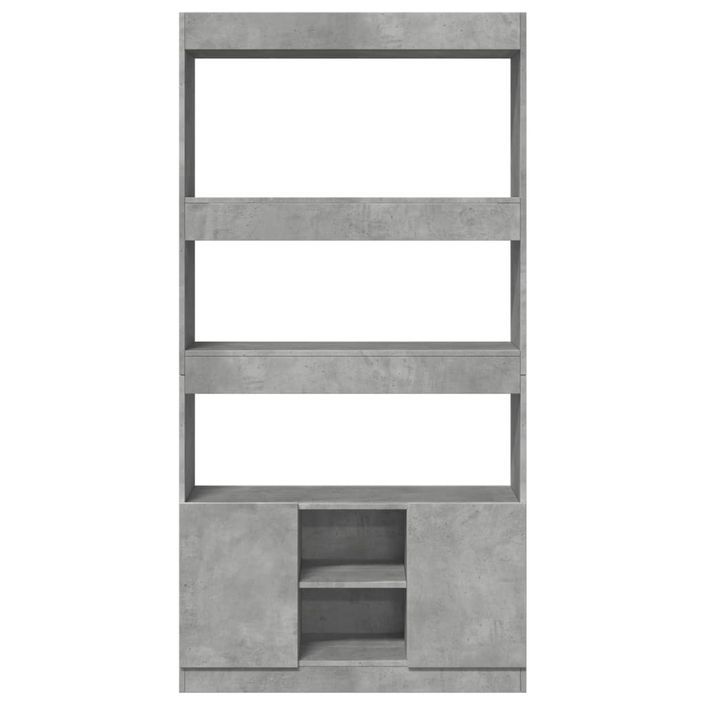 Buffet haut gris béton 92x33x180 cm bois d'ingénierie - Photo n°5