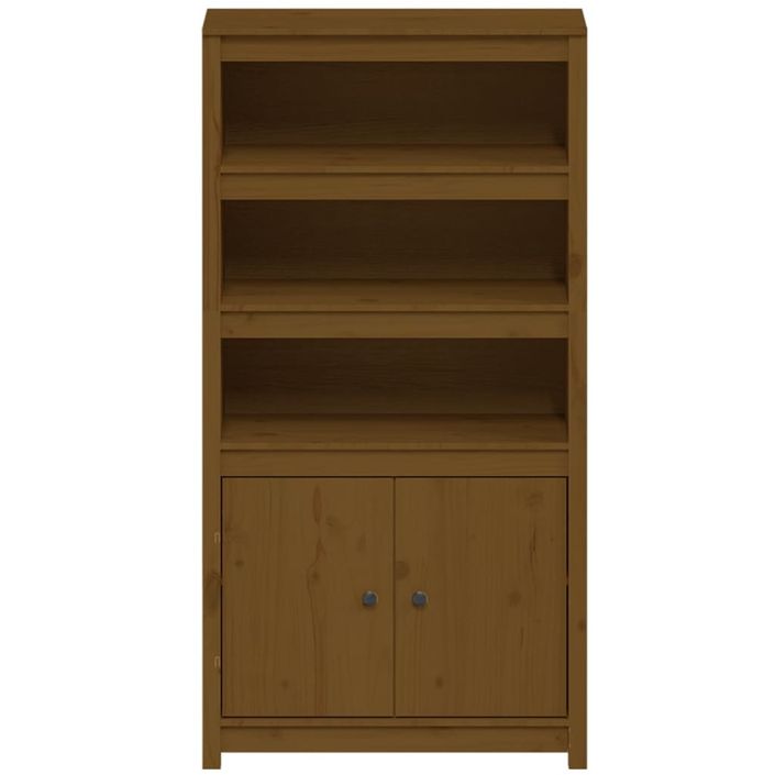 Buffet haut Marron miel 80x35x154 cm Bois massif de pin - Photo n°5