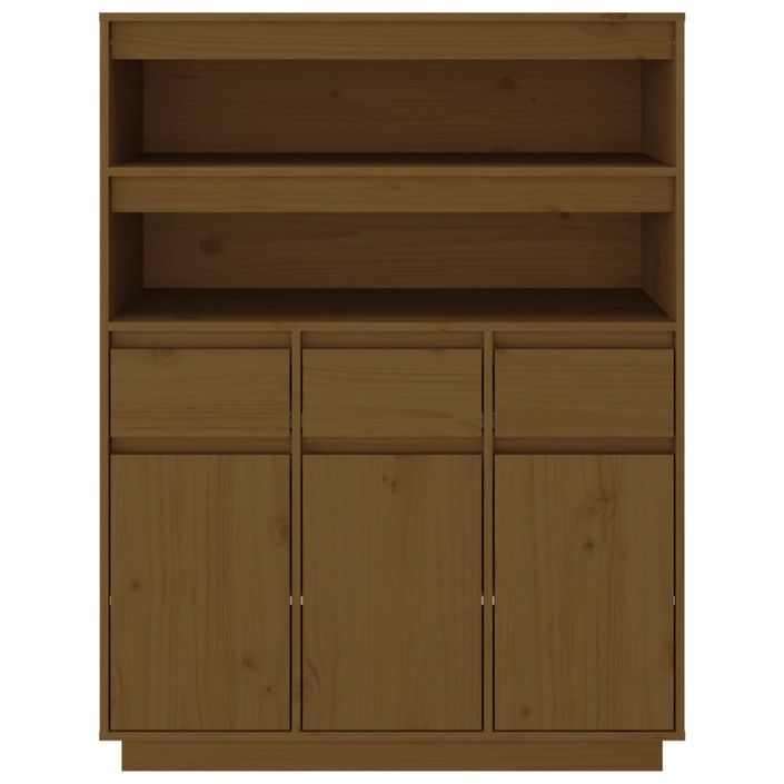 Buffet haut Marron miel 89x40x116,5 cm Bois massif de pin - Photo n°3