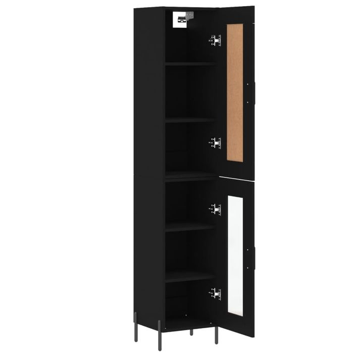 Buffet haut Noir 34,5x34x180 cm Bois d'ingénierie - Photo n°4