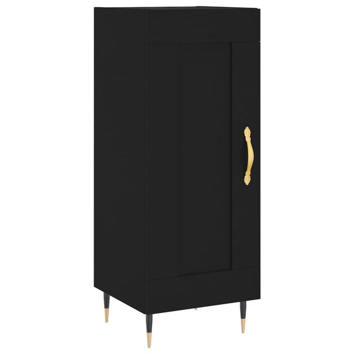 Buffet haut Noir 34,5x34x180 cm Bois d'ingénierie - Photo n°7