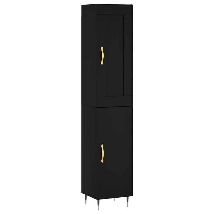 Buffet haut Noir 34,5x34x180 cm Bois d'ingénierie - Photo n°1