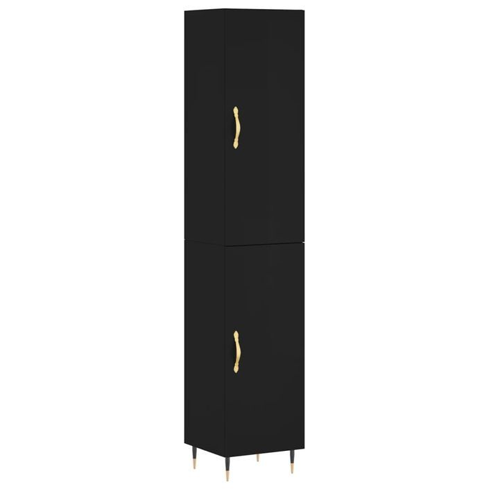 Buffet haut Noir 34,5x34x180 cm Bois d'ingénierie - Photo n°1