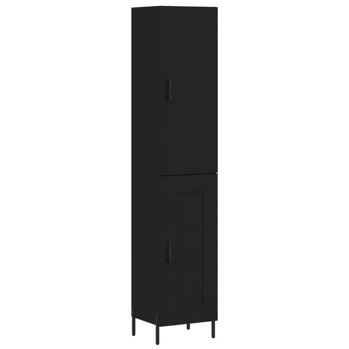 Buffet haut Noir 34,5x34x180 cm Bois d'ingénierie - Photo n°1