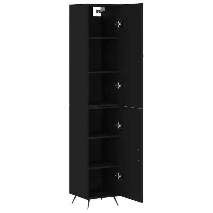 Buffet haut Noir 34,5x34x180 cm Bois d'ingénierie - Photo n°4