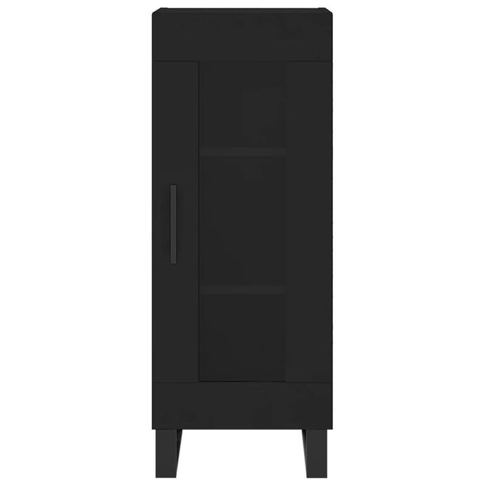 Buffet haut Noir 34,5x34x180 cm Bois d'ingénierie - Photo n°8