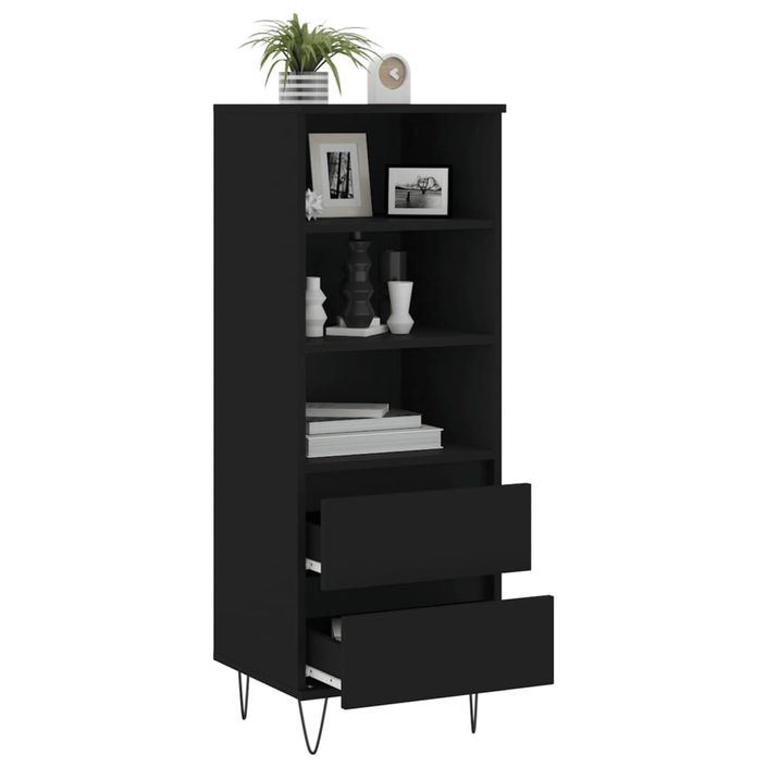 Buffet haut Noir 40x36x110 cm Bois d'ingénierie - Photo n°4