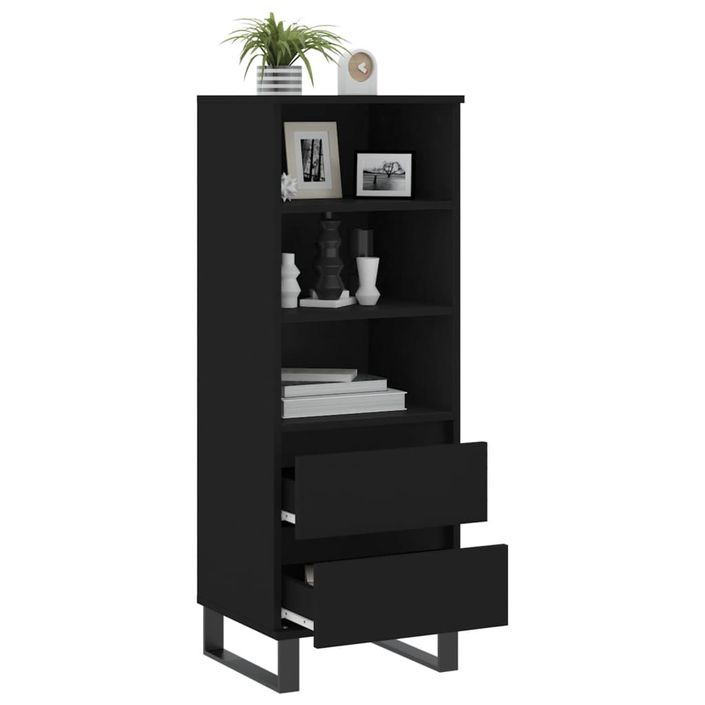 Buffet haut Noir 40x36x110 cm Bois d'ingénierie - Photo n°4