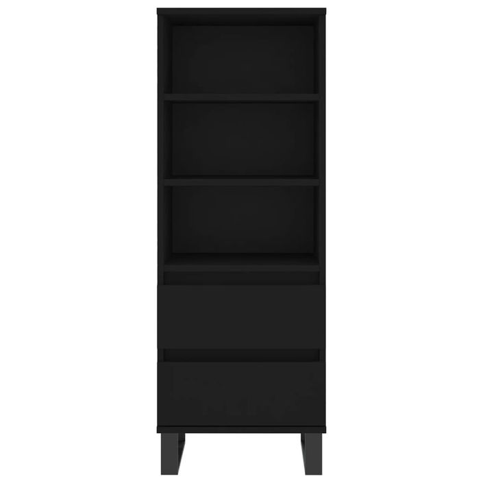 Buffet haut Noir 40x36x110 cm Bois d'ingénierie - Photo n°5