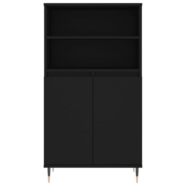 Buffet haut Noir 60x36x110 cm Bois d'ingénierie - Photo n°6