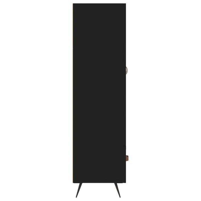 Buffet haut noir 69,5x31x115 cm bois d'ingénierie - Photo n°7