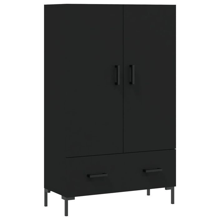 Buffet haut noir 69,5x31x115 cm bois d'ingénierie - Photo n°1