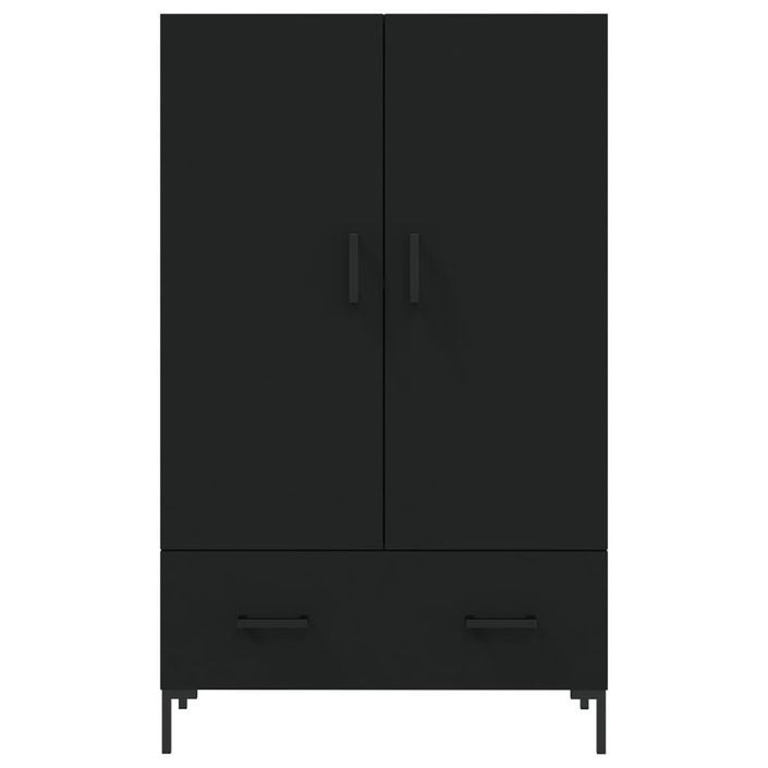 Buffet haut noir 69,5x31x115 cm bois d'ingénierie - Photo n°6