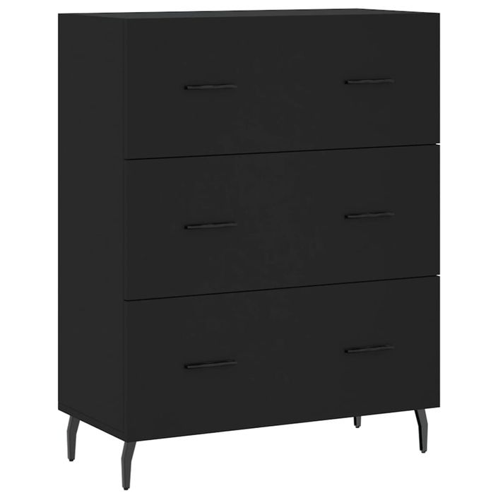 Buffet haut Noir 69,5x34x180 cm Bois d'ingénierie - Photo n°7