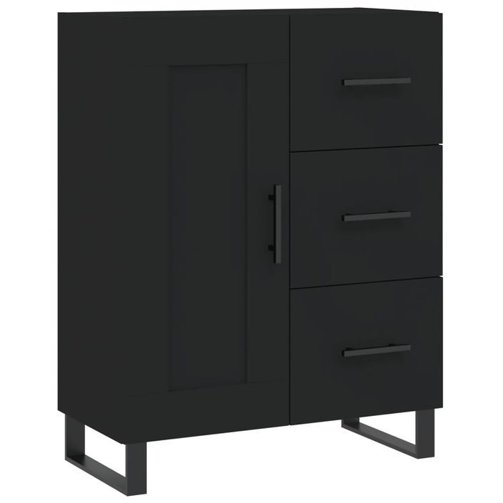 Buffet haut Noir 69,5x34x180 cm Bois d'ingénierie - Photo n°7