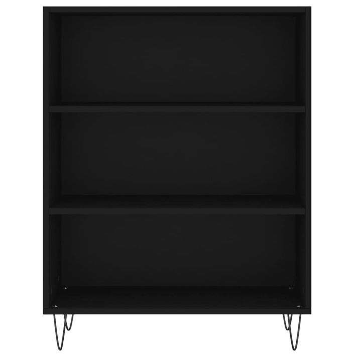 Buffet haut Noir 69,5x34x180 cm Bois d'ingénierie - Photo n°8