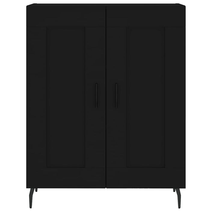 Buffet haut Noir 69,5x34x180 cm Bois d'ingénierie - Photo n°8