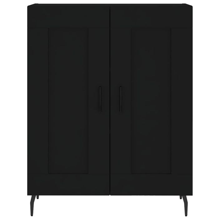 Buffet haut Noir 69,5x34x180 cm Bois d'ingénierie - Photo n°8