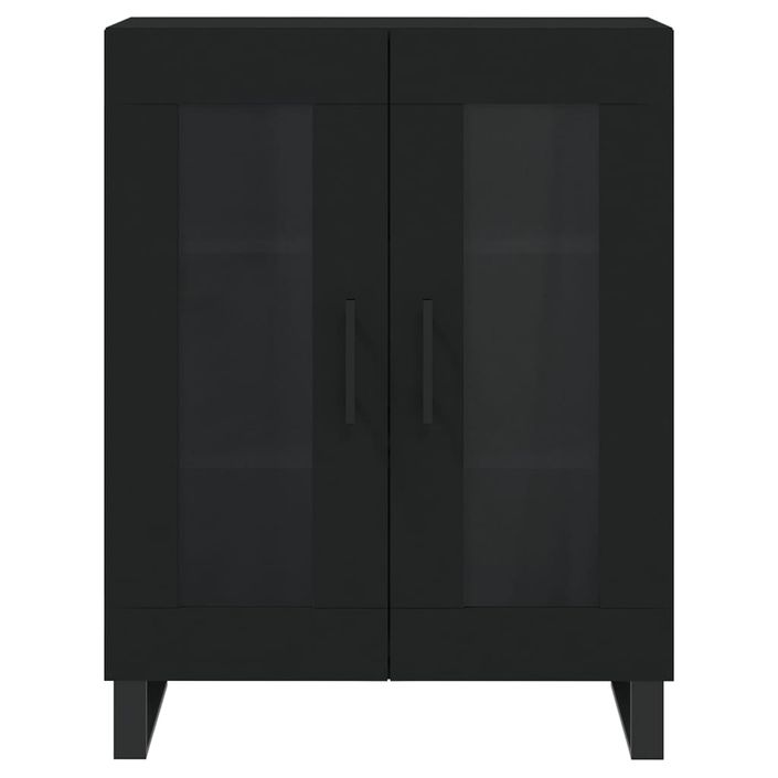 Buffet haut Noir 69,5x34x180 cm Bois d'ingénierie - Photo n°8