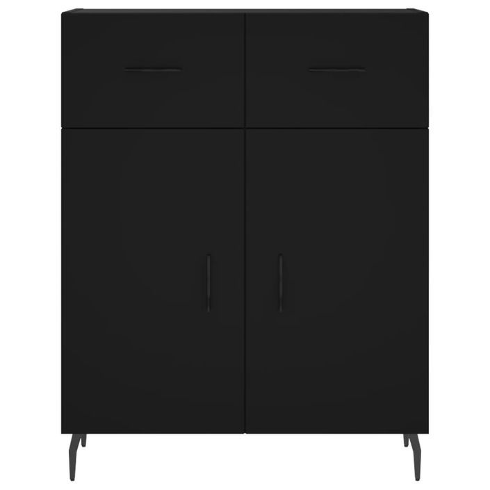 Buffet haut Noir 69,5x34x180 cm Bois d'ingénierie - Photo n°8