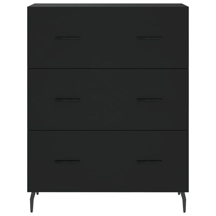 Buffet haut Noir 69,5x34x180 cm Bois d'ingénierie - Photo n°8