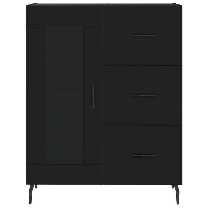 Buffet haut Noir 69,5x34x180 cm Bois d'ingénierie - Photo n°8