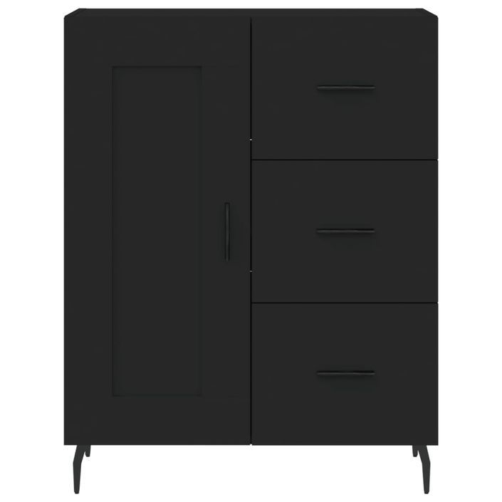 Buffet haut Noir 69,5x34x180 cm Bois d'ingénierie - Photo n°8